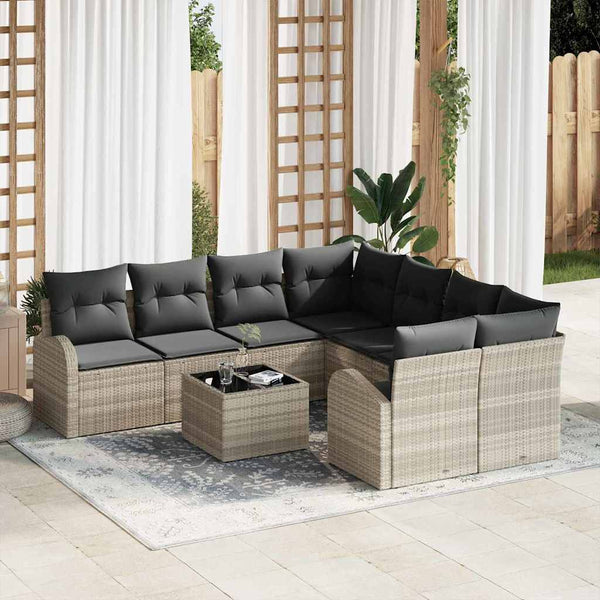 vidaXL Garden Sofa Set 55 x 55 x 37 cm Poly Rattan