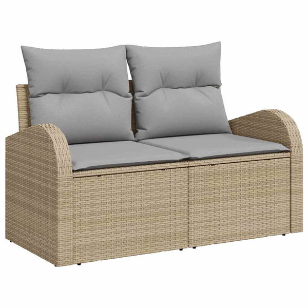 vidaXL Sofa Set with Cushions 6 pcs Beige Polyester