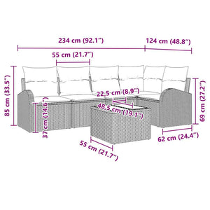vidaXL Sofa Set with Cushions Beige Polyester