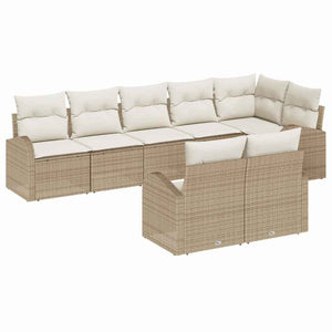 vidaXL Garden Sofa Set Beige and Cream 55 x 55 x 37 cm Poly Rattan