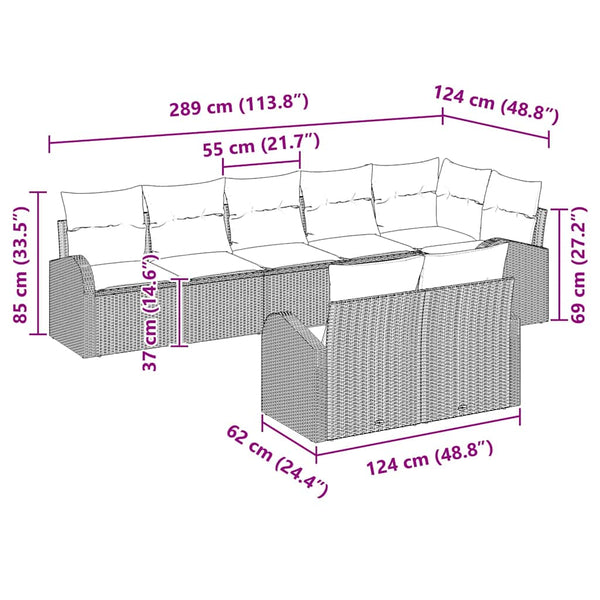 vidaXL Garden Sofa Set Beige and Cream 55 x 55 x 37 cm Poly Rattan