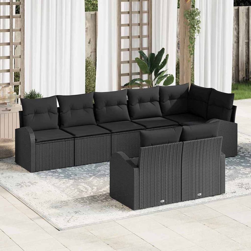 vidaXL 8-Piece Poly Rattan Garden Sofa Set