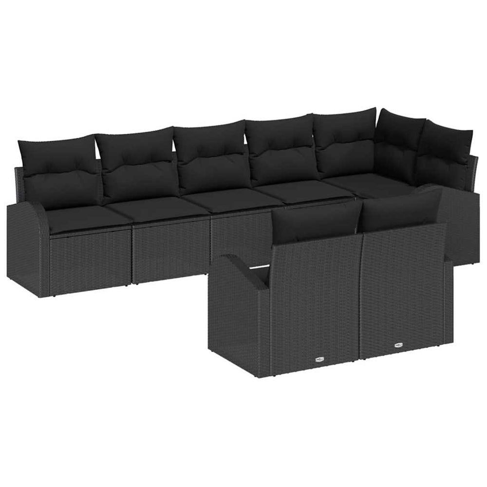 vidaXL 8-Piece Poly Rattan Garden Sofa Set
