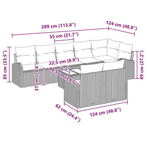 vidaXL Garden Sofa Set Black and Cream 55 x 55 x 37 cm Poly Rattan