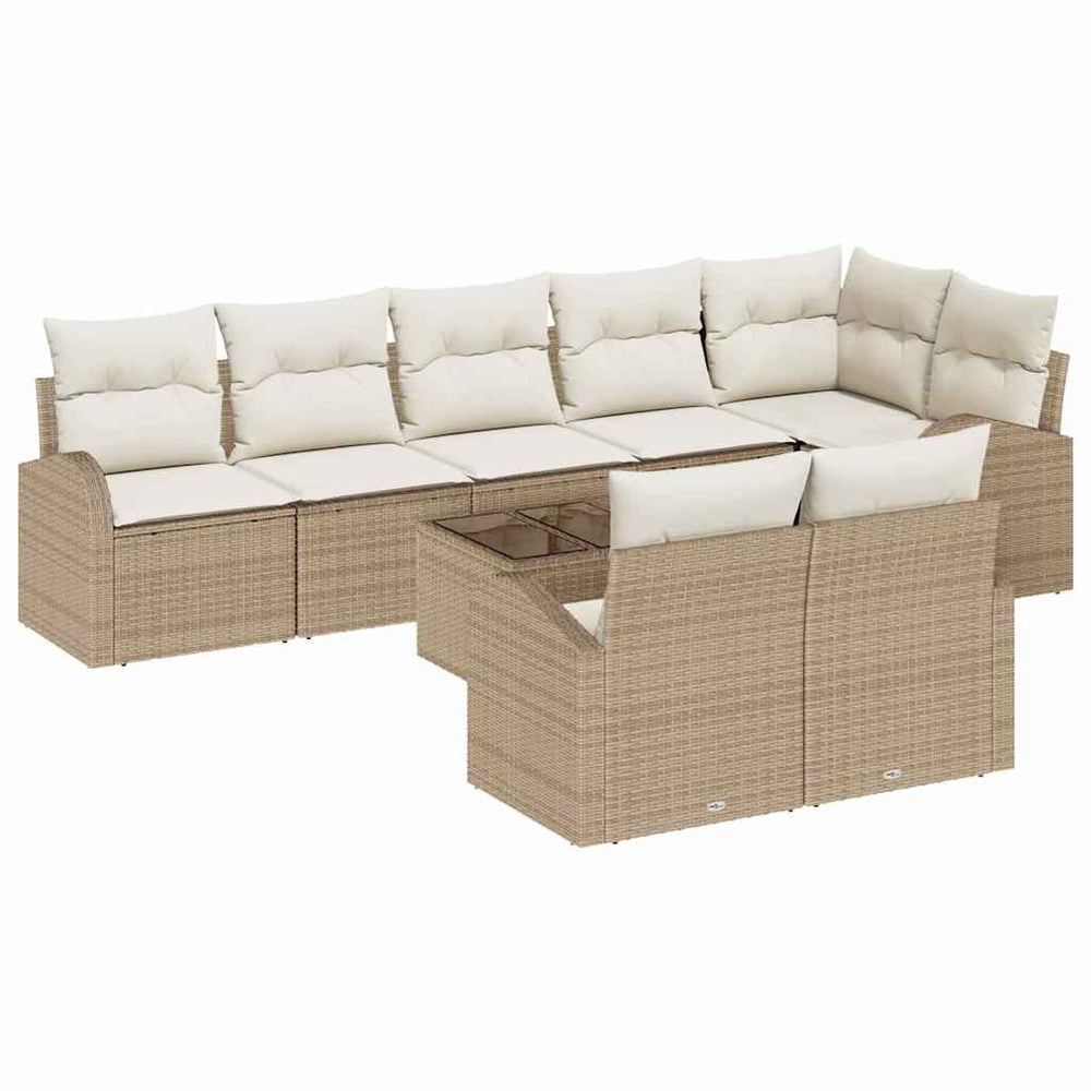 vidaXL 9-piece Poly Rattan Garden Sofa Set