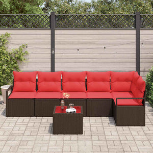 Poly-Rattan Sofa Set, 7-teilig, Braun
