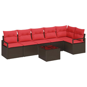 Poly-Rattan Sofa Set, 7-teilig, Braun