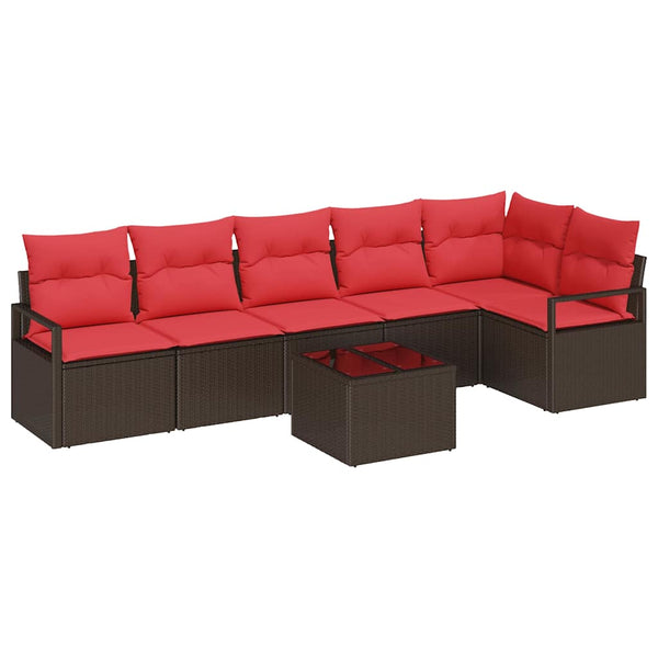 Poly-Rattan Sofa Set, 7-teilig, Braun