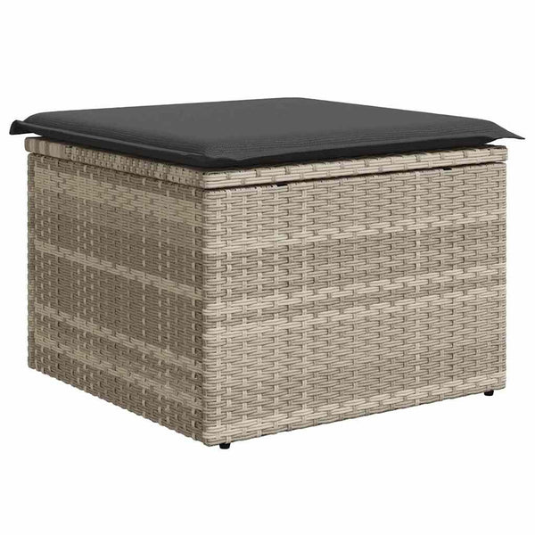 vidaXL 6-Piece Sofa Set Light Gray Poly Rattan