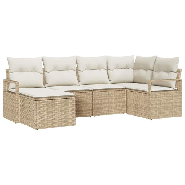 vidaXL Sofa Set 8 pcs Beige Poly Rattan