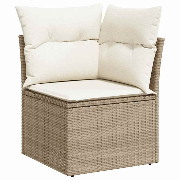 vidaXL Sofa Set 8 pcs Beige Poly Rattan