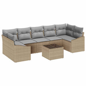 vidaXL Sofa Set Beige and Light Grey 55 x 55 x 37 cm Poly Rattan
