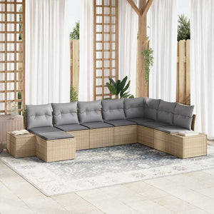 vidaXL Rattan Garden Sofa Set with Cushions 8 pcs