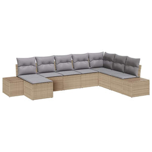 vidaXL Rattan Garden Sofa Set with Cushions 8 pcs