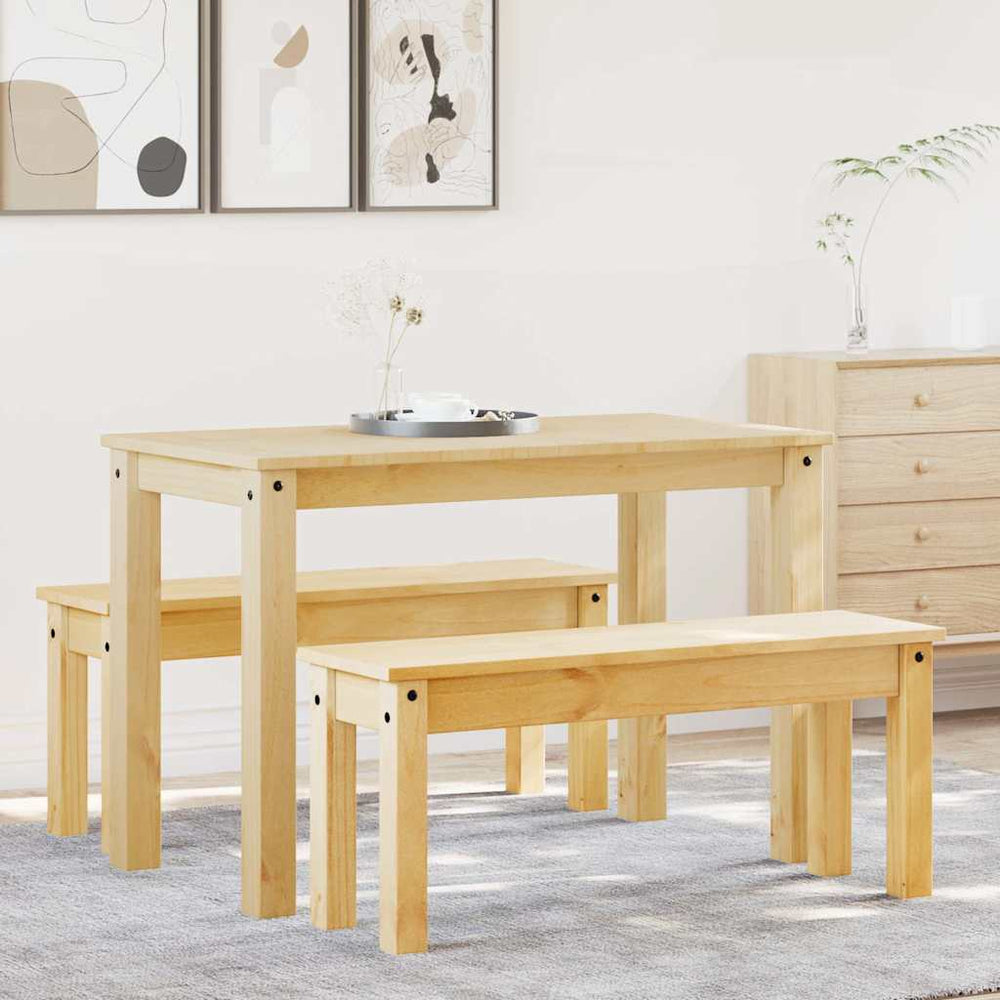 vidaXL 3-Piece Dining Set PANAMA Solid Pine Wood