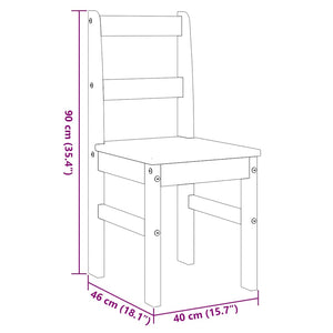 vidaXL 4-Piece Dining Set PANAMA Grey Solid Pine Wood
