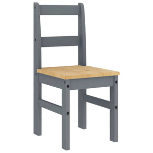 vidaXL 4-Piece Dining Set PANAMA Grey Solid Pine Wood