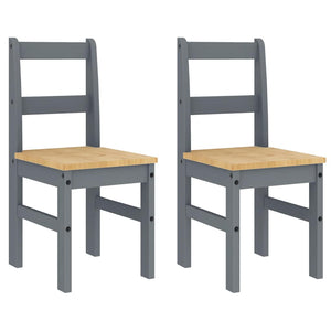 vidaXL 4-Piece Dining Set PANAMA Grey Solid Pine Wood