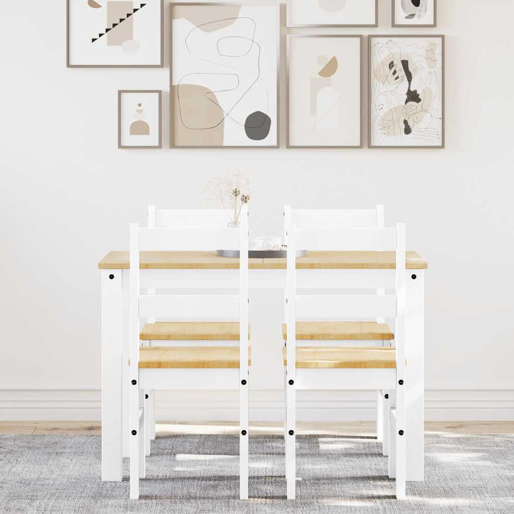vidaXL 5-piece Dining Set PANAMA White Solid Pine Wood