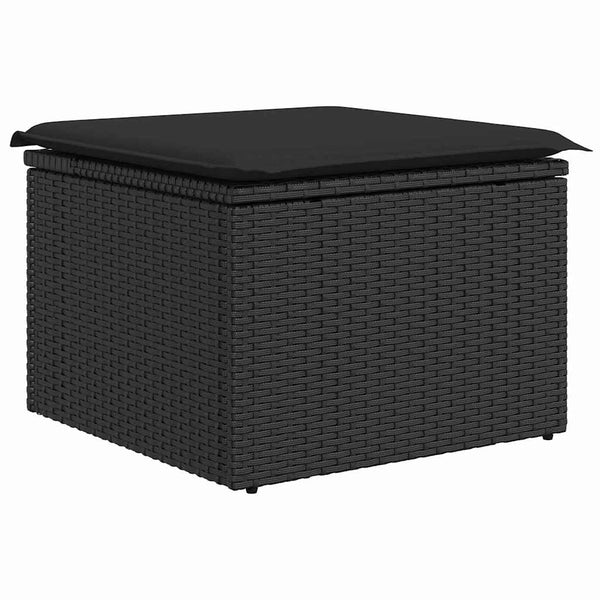 vidaXL 6-Piece Outdoor Lounge Set with Cushions Black Poly Rattan
