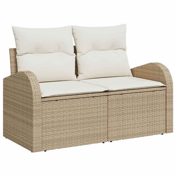 vidaXL Garden Sofa Set with Cushions 5 pcs Beige Poly Rattan
