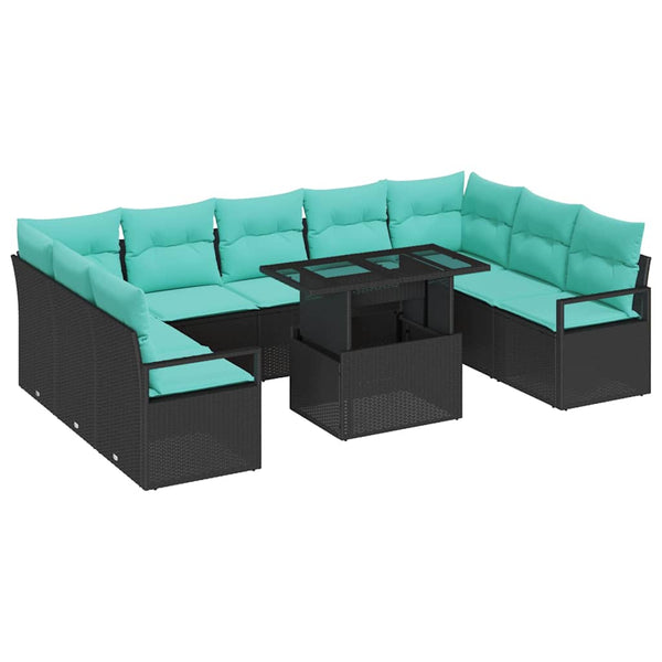 Gartensofa Set mit Stauraum, Schwarz/Blau