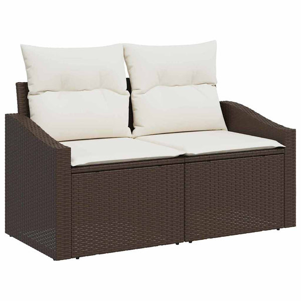 vidaXL Garden Sofa Set with Cushions 6 pcs Brown and Cream