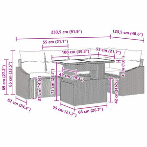 Garten Sofa Set mit Kissen & Stauraum