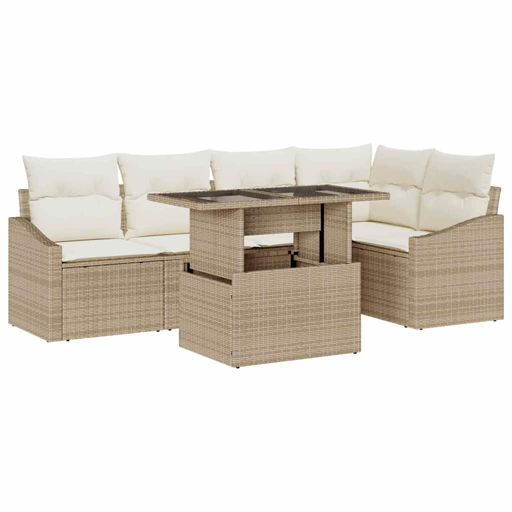 Garten Sofa Set Beige & Creme mit Kissen