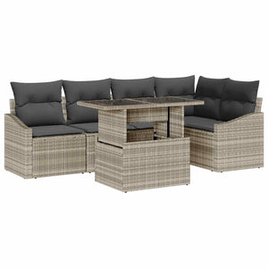 Garten Sofa Set Hellgrau mit Kissen