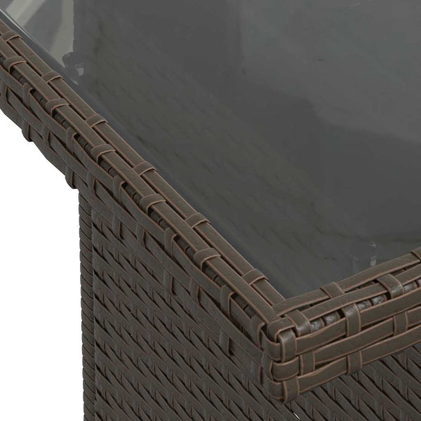 vidaXL Sofa Set with Cushions 11 pcs Brown and Cream Poly Rattan