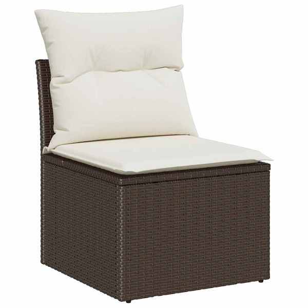vidaXL Garden Sofa Set with Cushions 8 pcs Brown and Cream