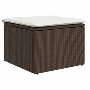 vidaXL Garden Sofa Set with Cushions 9 pcs Brown and Cream Poly Rattan