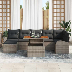 vidaXL Garden Sofa Set with Cushions 8 pcs Grey