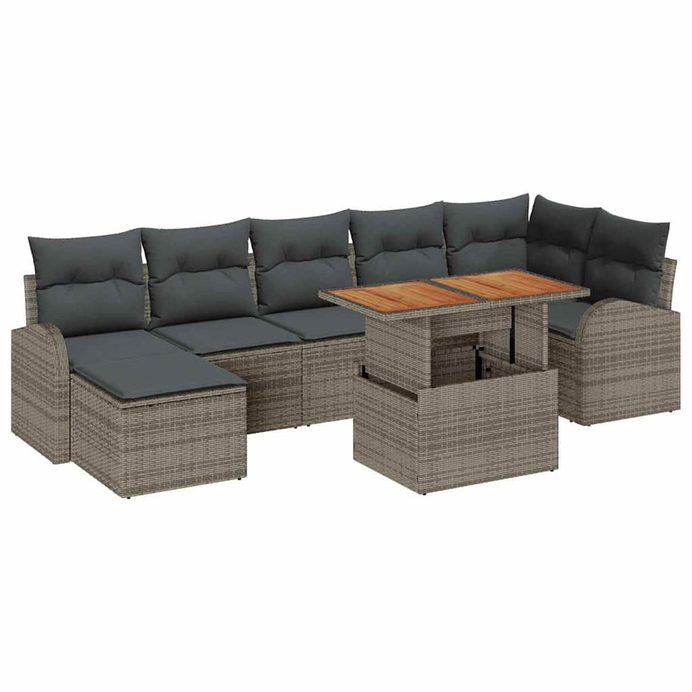 vidaXL Garden Sofa Set with Cushions 8 pcs Grey