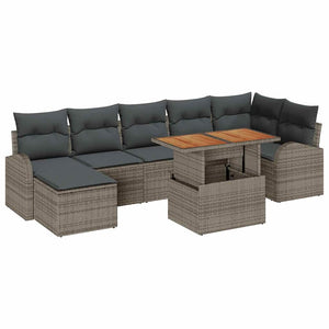 vidaXL Garden Sofa Set with Cushions 8 pcs Grey