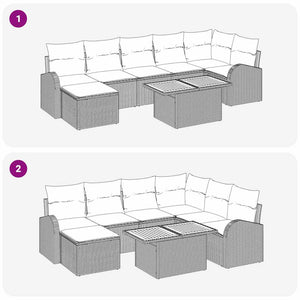 vidaXL Garden Sofa Set with Cushions 8 pcs Grey
