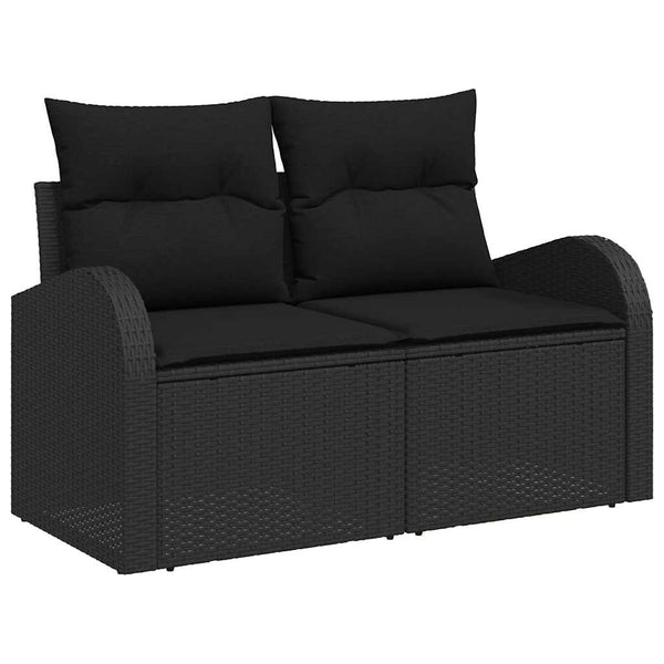 vidaXL Garden Sofa Set with Cushions 11 pcs Black