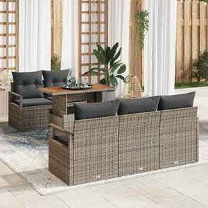 vidaXL Garden Sofa Set with Cushions 6 pcs Grey