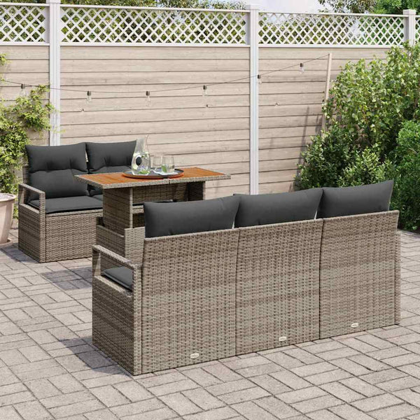 vidaXL Garden Sofa Set with Cushions 6 pcs Grey