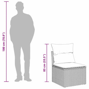 vidaXL Garden Sofa Set with Cushions 6 pcs Black and Blue
