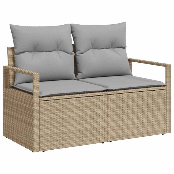 vidaXL Garden Sofa Set with Cushions 7 pcs Beige and Light Gray