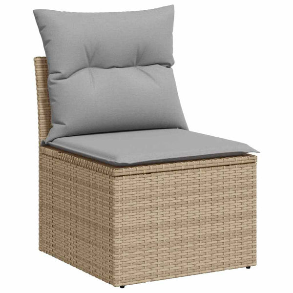vidaXL Garden Sofa Set with Cushions 7 pcs Beige and Light Gray