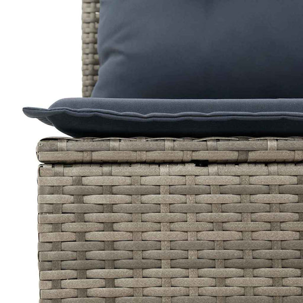 vidaXL Garden Sofa Set with Cushions 7 pcs Grey and Navy Blue