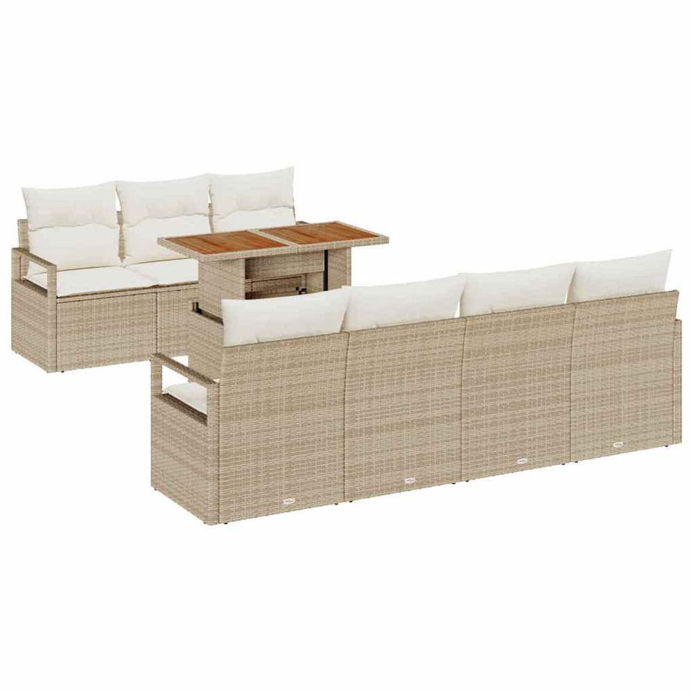 vidaXL Garden Sofa Set with Cushions 8 pcs Beige and Cream