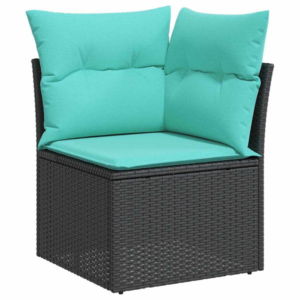 Garten Essgruppe Schwarz Teal 7-teilig