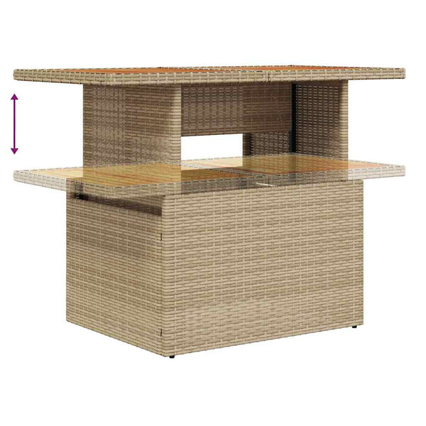Garten Sofa Set mit Kissen, Beige/Grau, 10-teilig