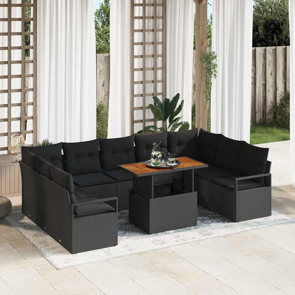 Garten Sofa Set mit Kissen, 10-teilig