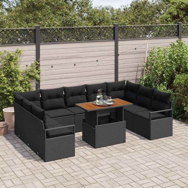 Garten Sofa Set mit Kissen, 10-teilig