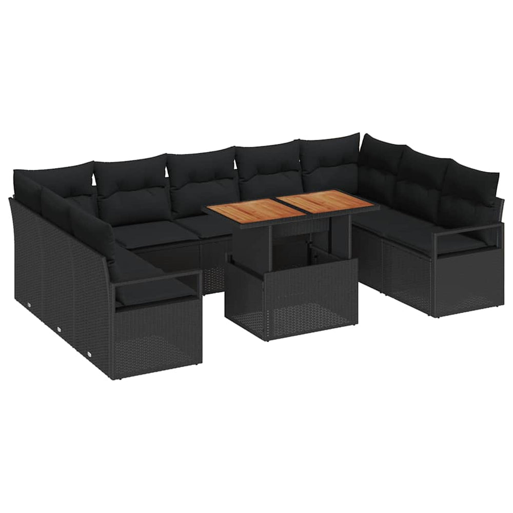 Garten Sofa Set mit Kissen, 10-teilig